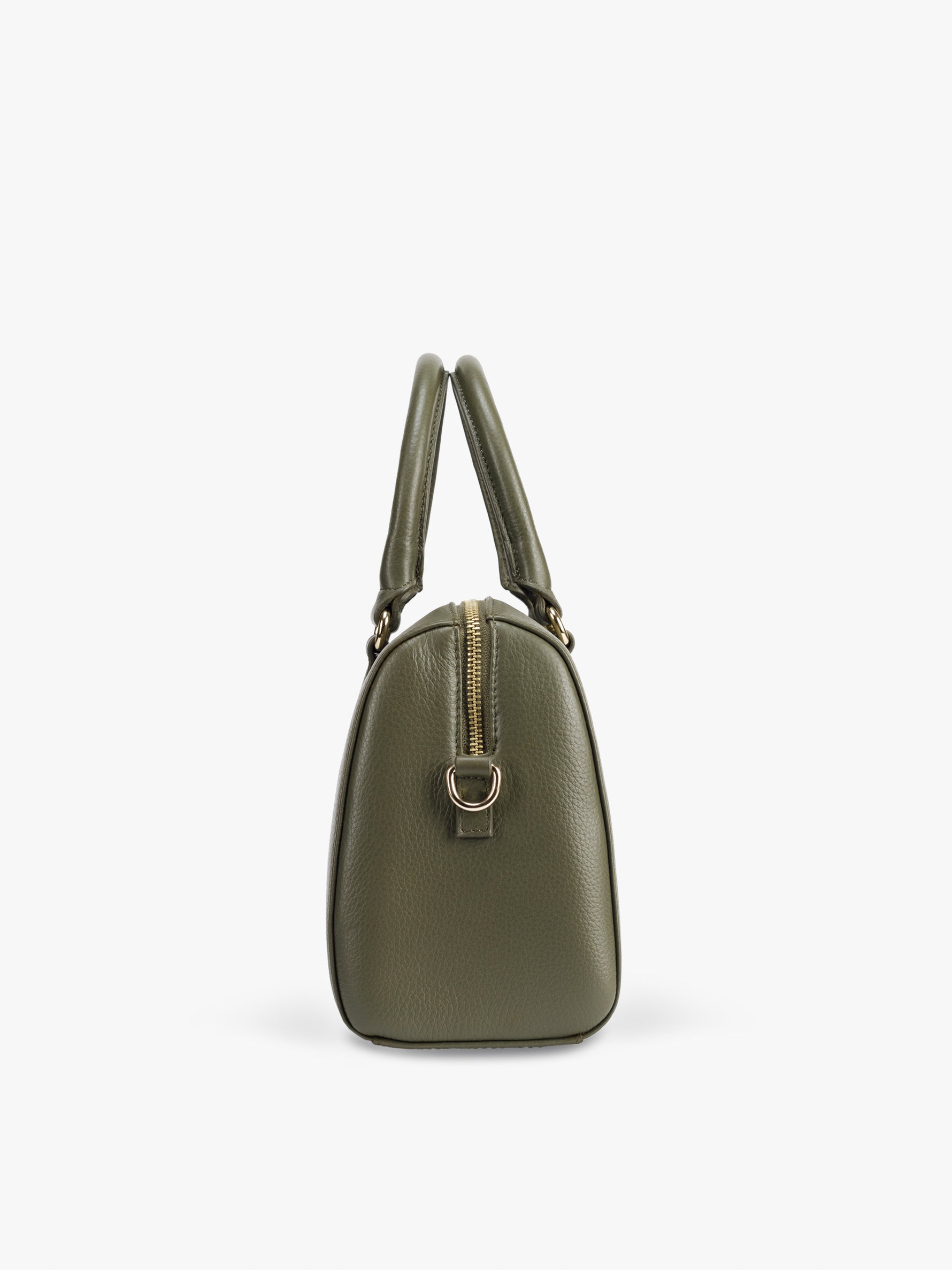 Handcrafted genuine leather boston bag for women Olive green