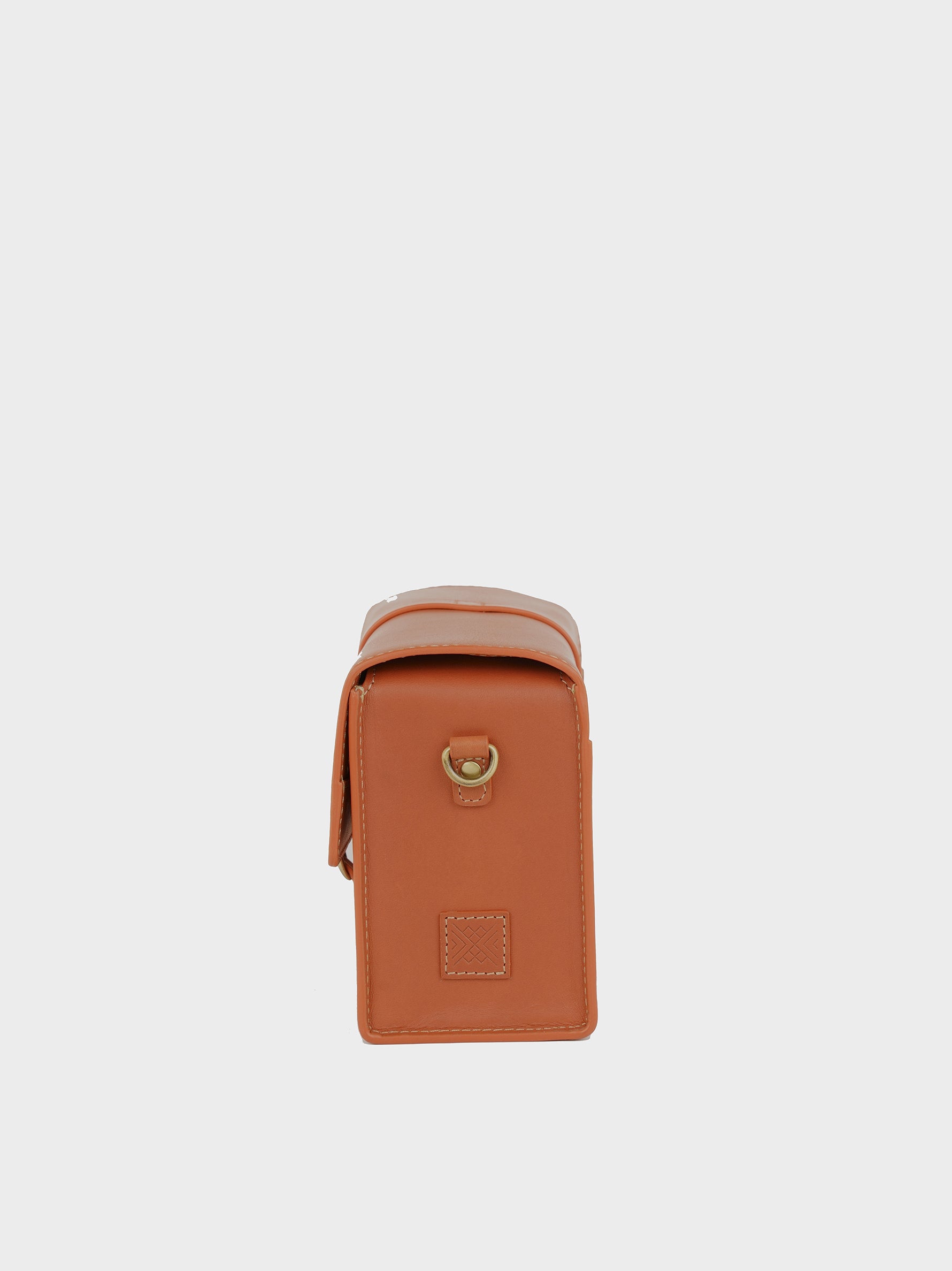 Handcrafted Genuine Vegetable Tanned Leather Mini Box Bag For Women Tan Colour Tan & Loom
