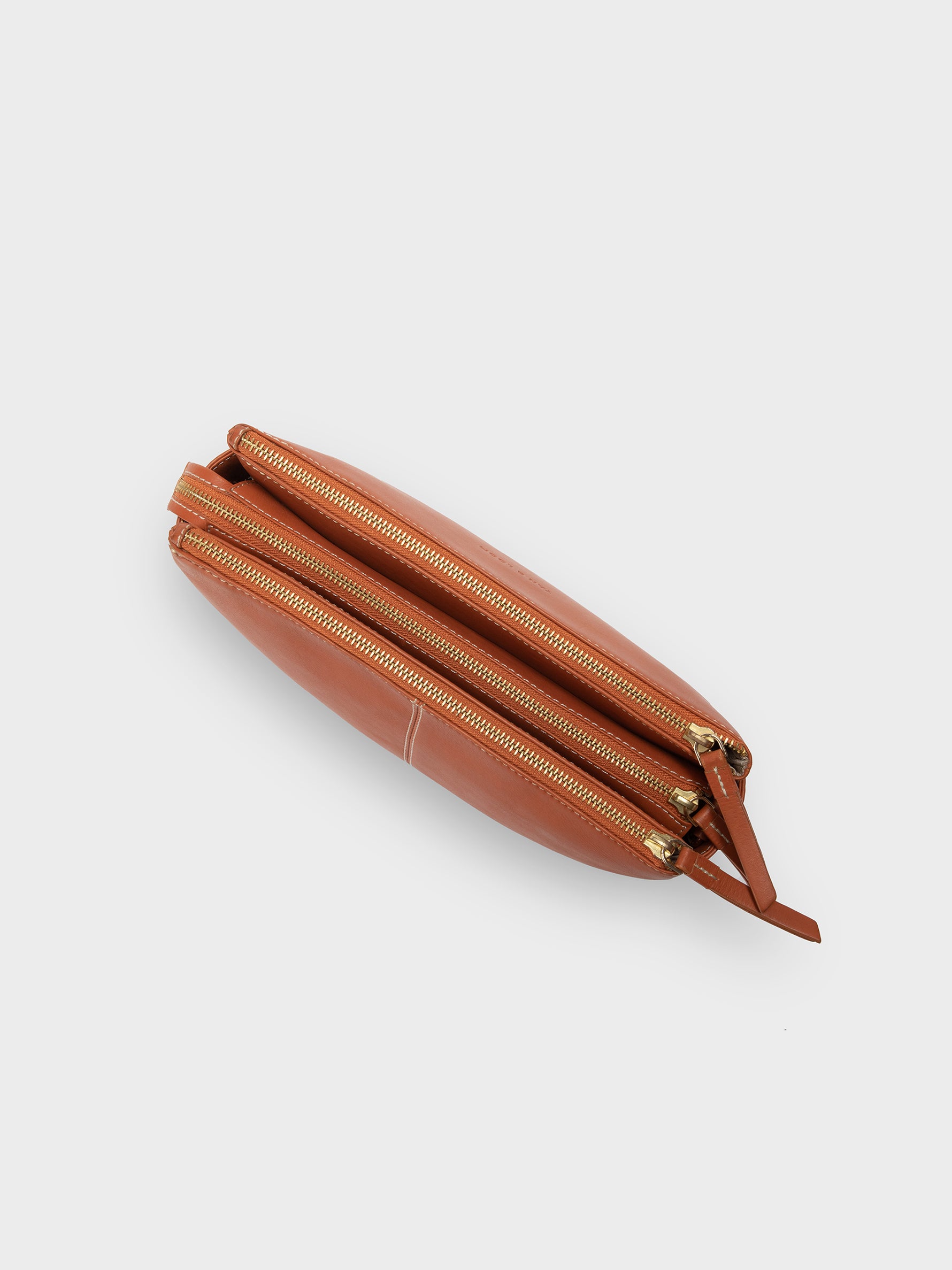 Handcrafted Genuine Vegetable Tanned Leather Sling Bag For Women Tan Colour Tan & Loom