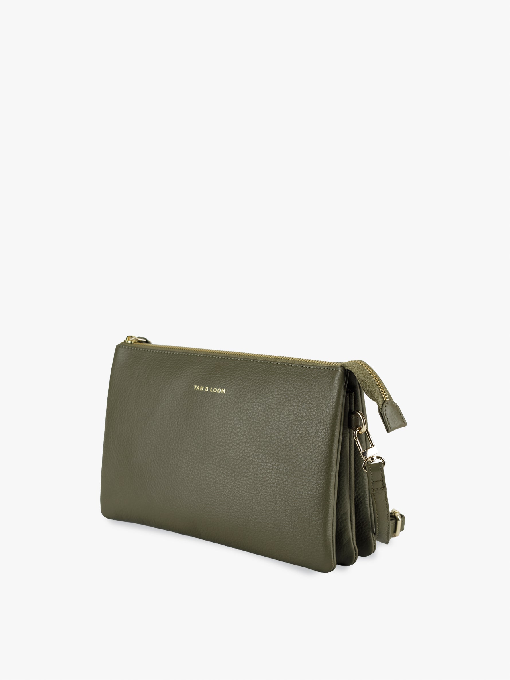 Handcrafted genuine leather Commuter's Sling Bag for women Olive Green