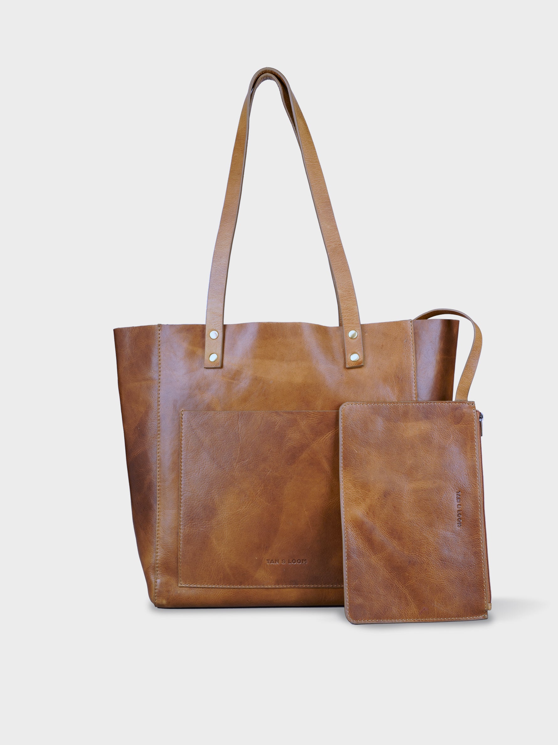 Handcrafted Genuine Vegetable Tanned Leather Old Fashioned Tote Regular Tuscany Tan for Women Tan & Loom