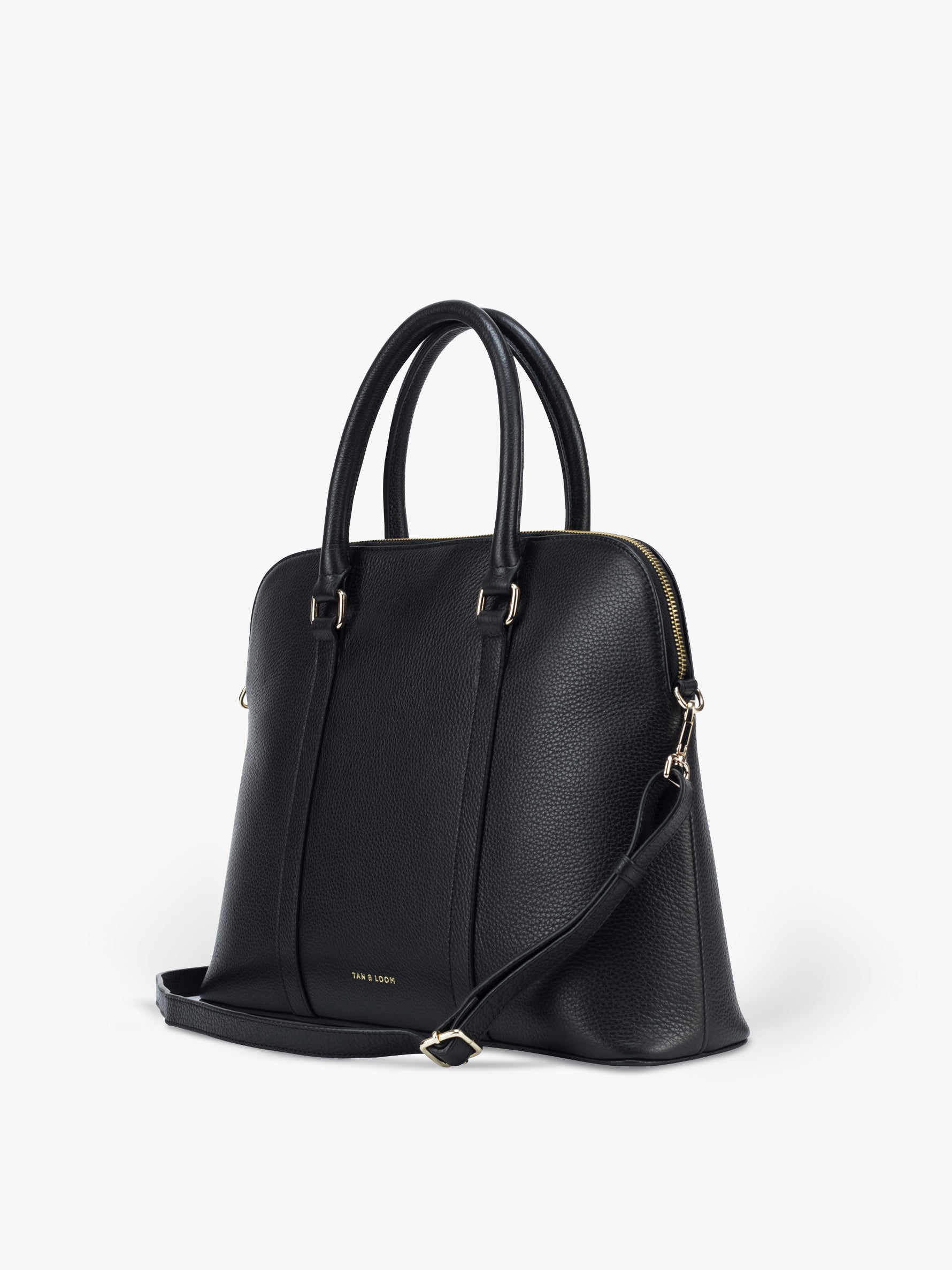 Handcrafted genuine leather laptop bag for women Classic Black
