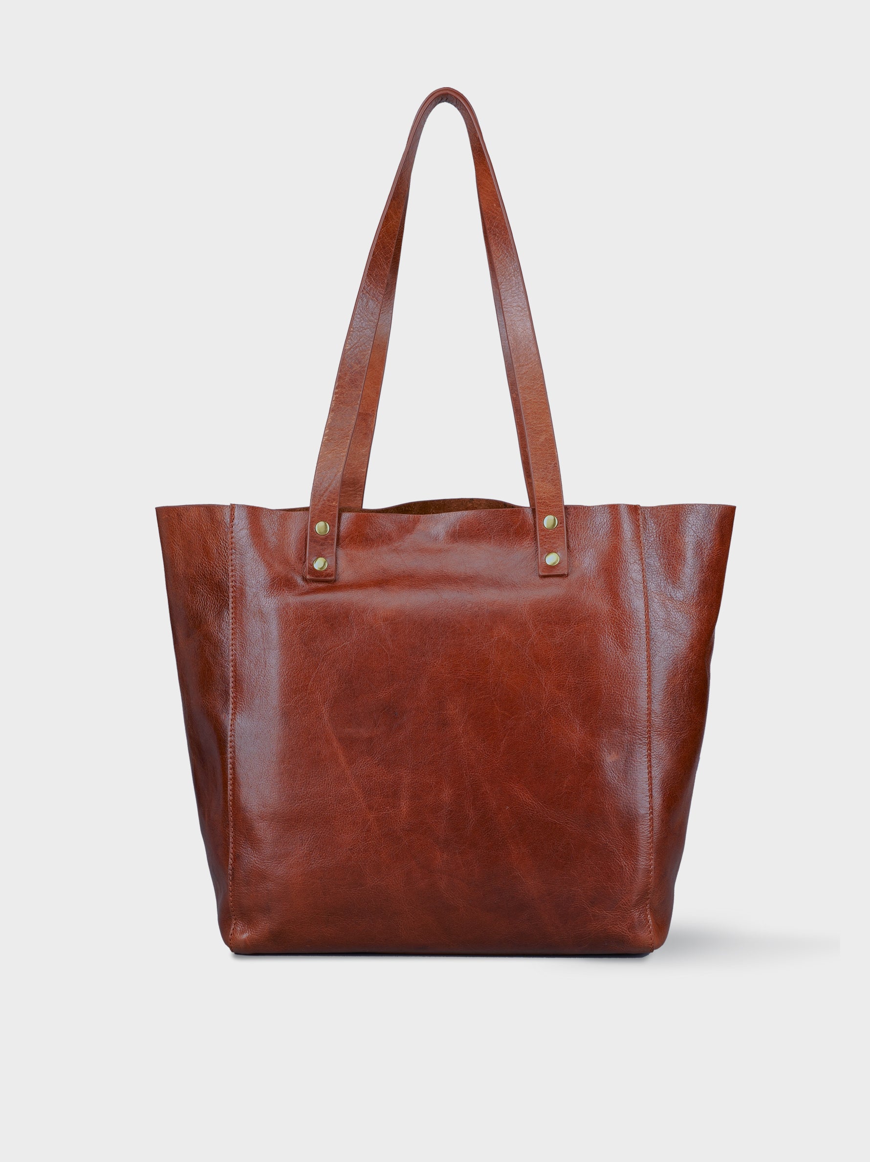 Handcrafted Genuine Vegetable Tanned Leather Old Fashioned Tote Regular Vintage Brown for Women Tan & Loom