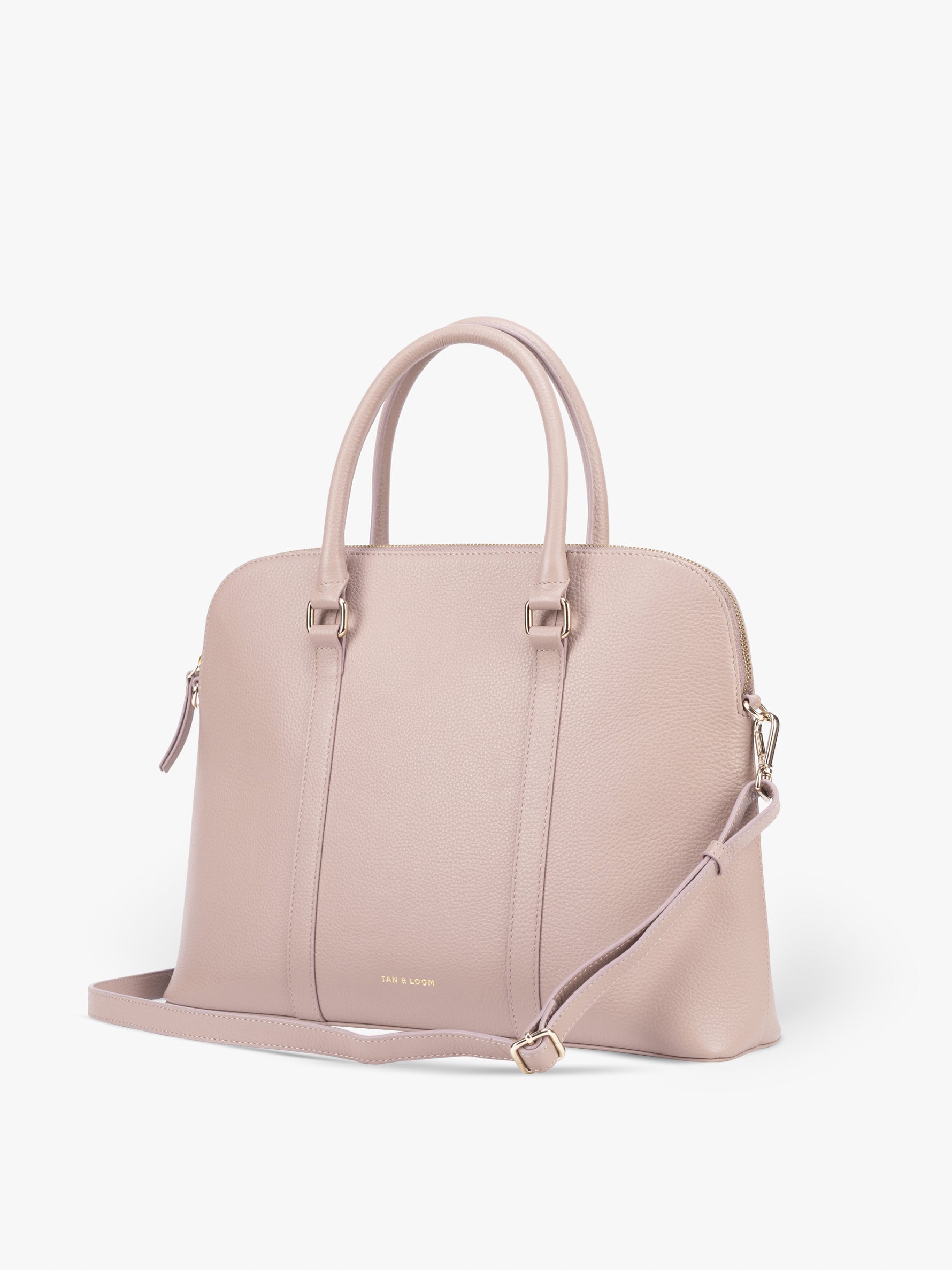 Handcrafted genuine leather laptop bag for women Nude Pink