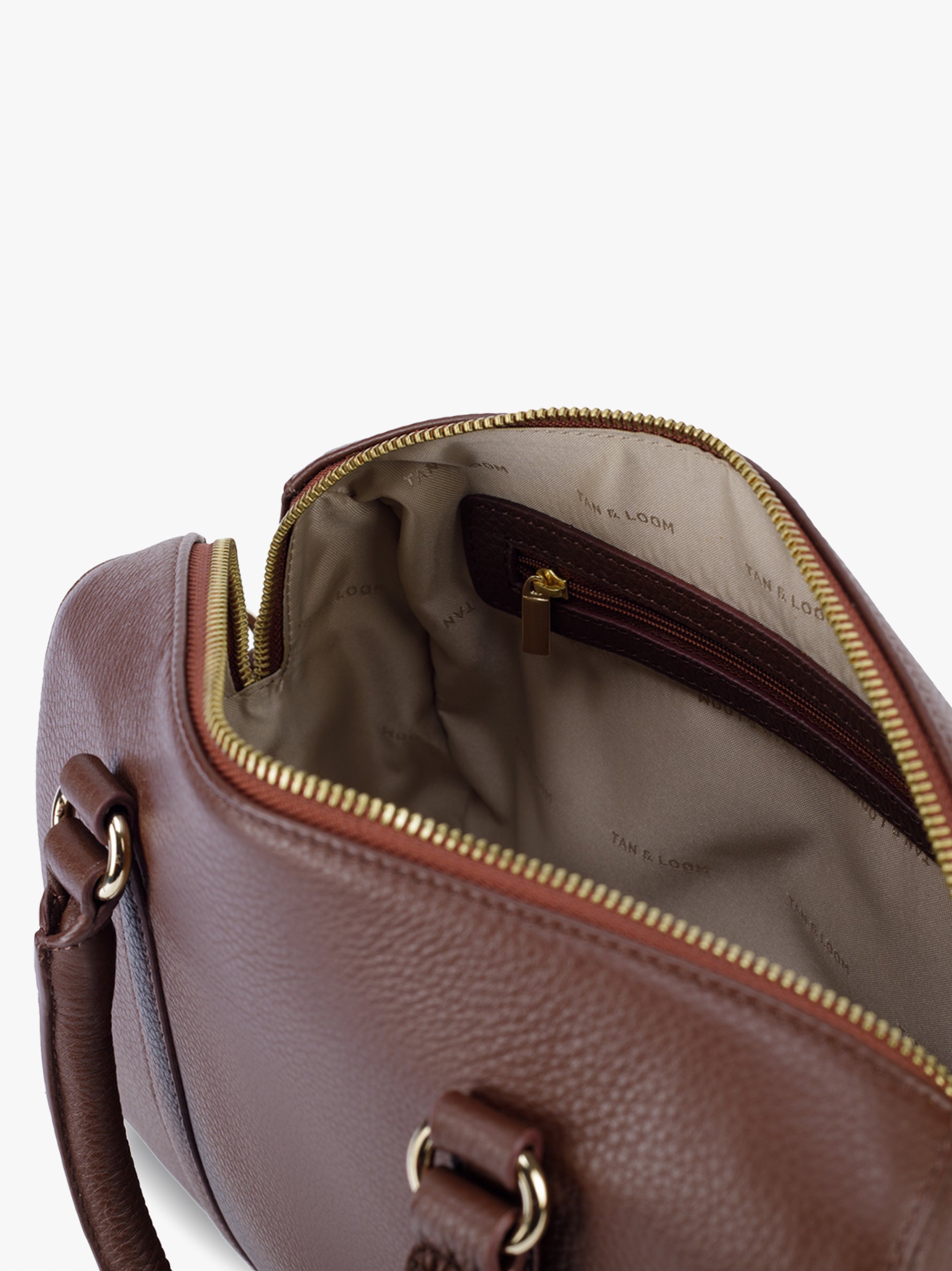 Handcrafted genuine leather boston bag for women Espresso Brown