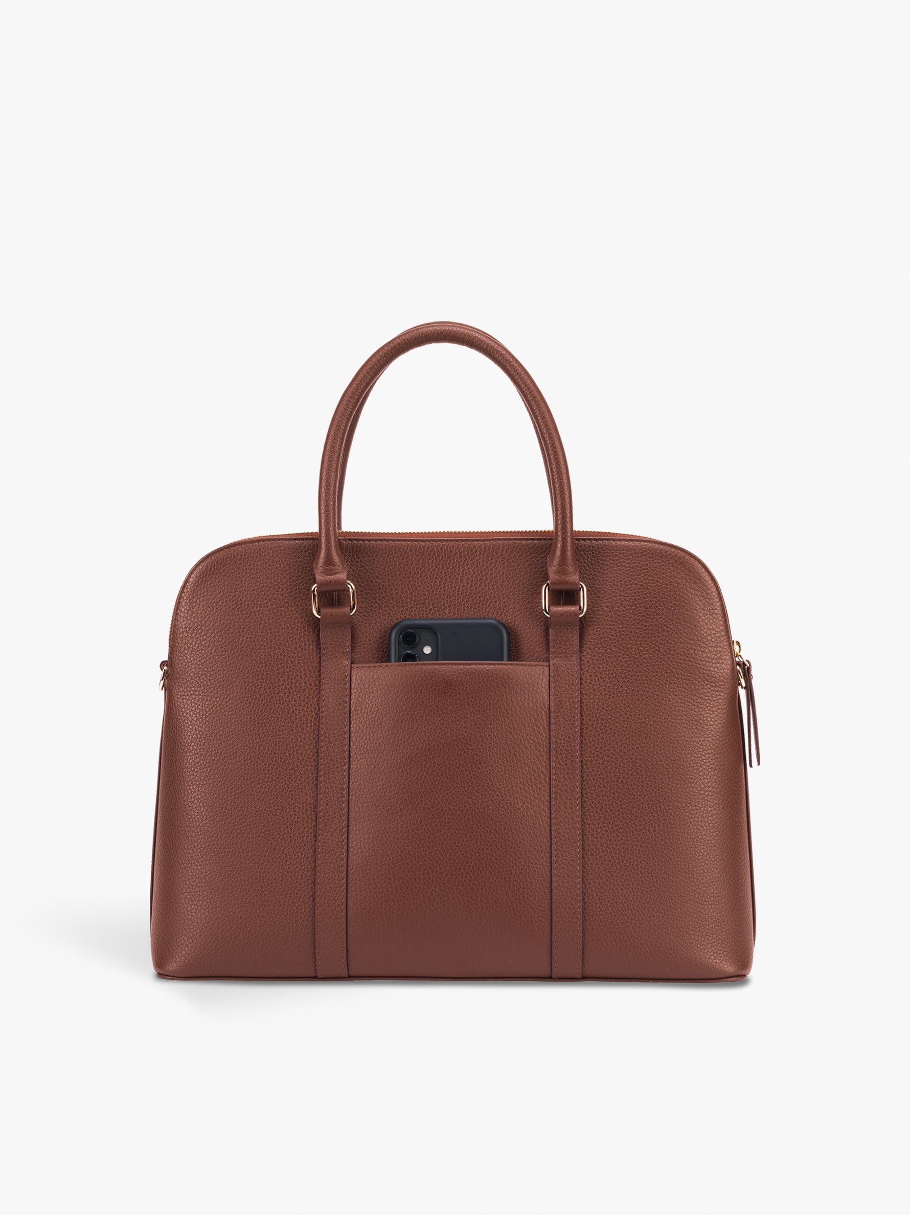 Handcrafted genuine leather laptop bag for women Espresso Brown