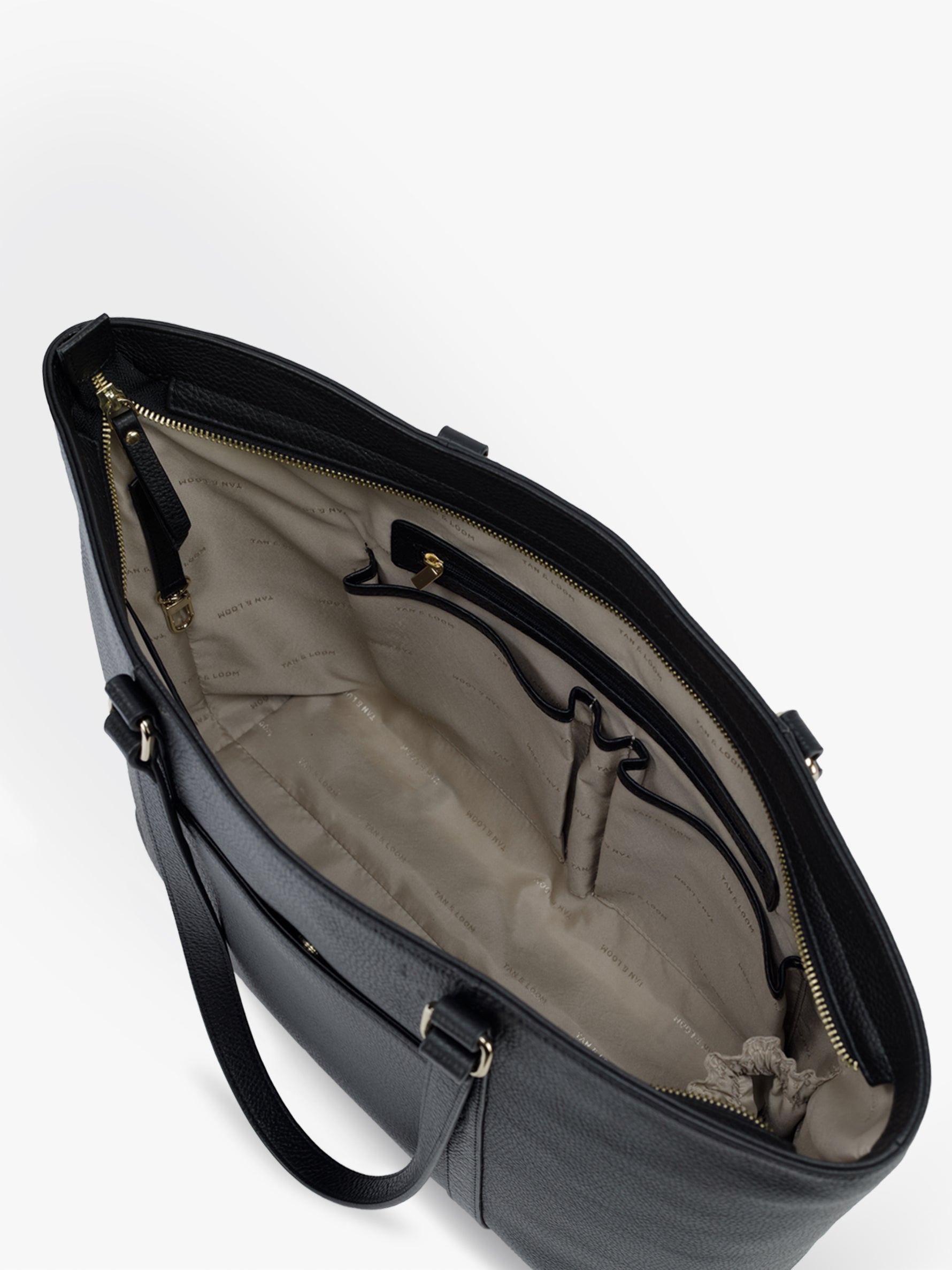 Handcrafted genuine leather office tote bag for women Classic Black
