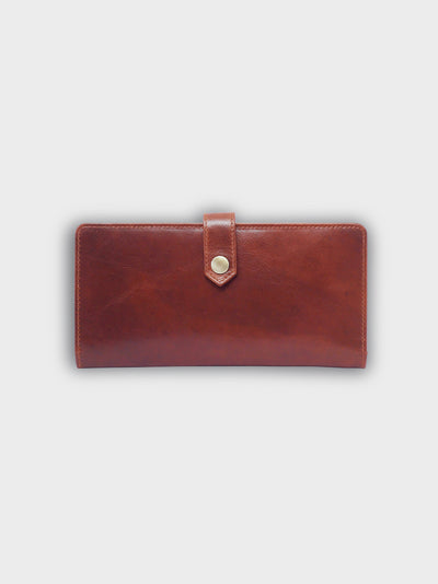 Handcrafted Genuine Vegetable Tanned Leather Twiggy Wallet Vintage Brown for Women Tan & Loom