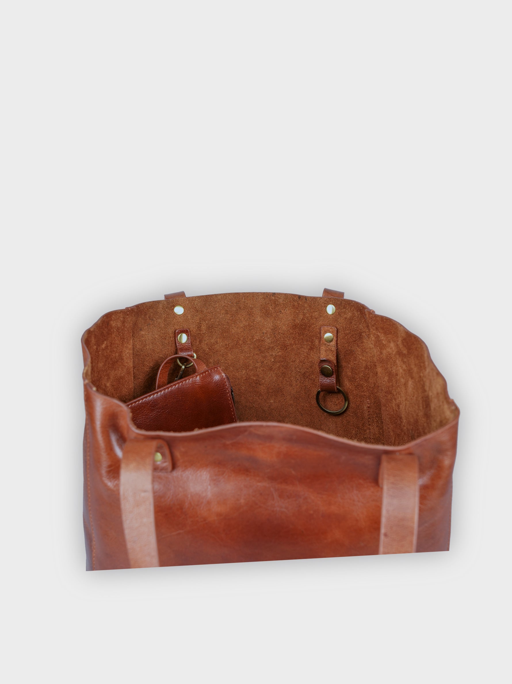 Handcrafted Genuine Vegetable Tanned Leather Old Fashioned Tote Regular Vintage Brown for Women Tan & Loom