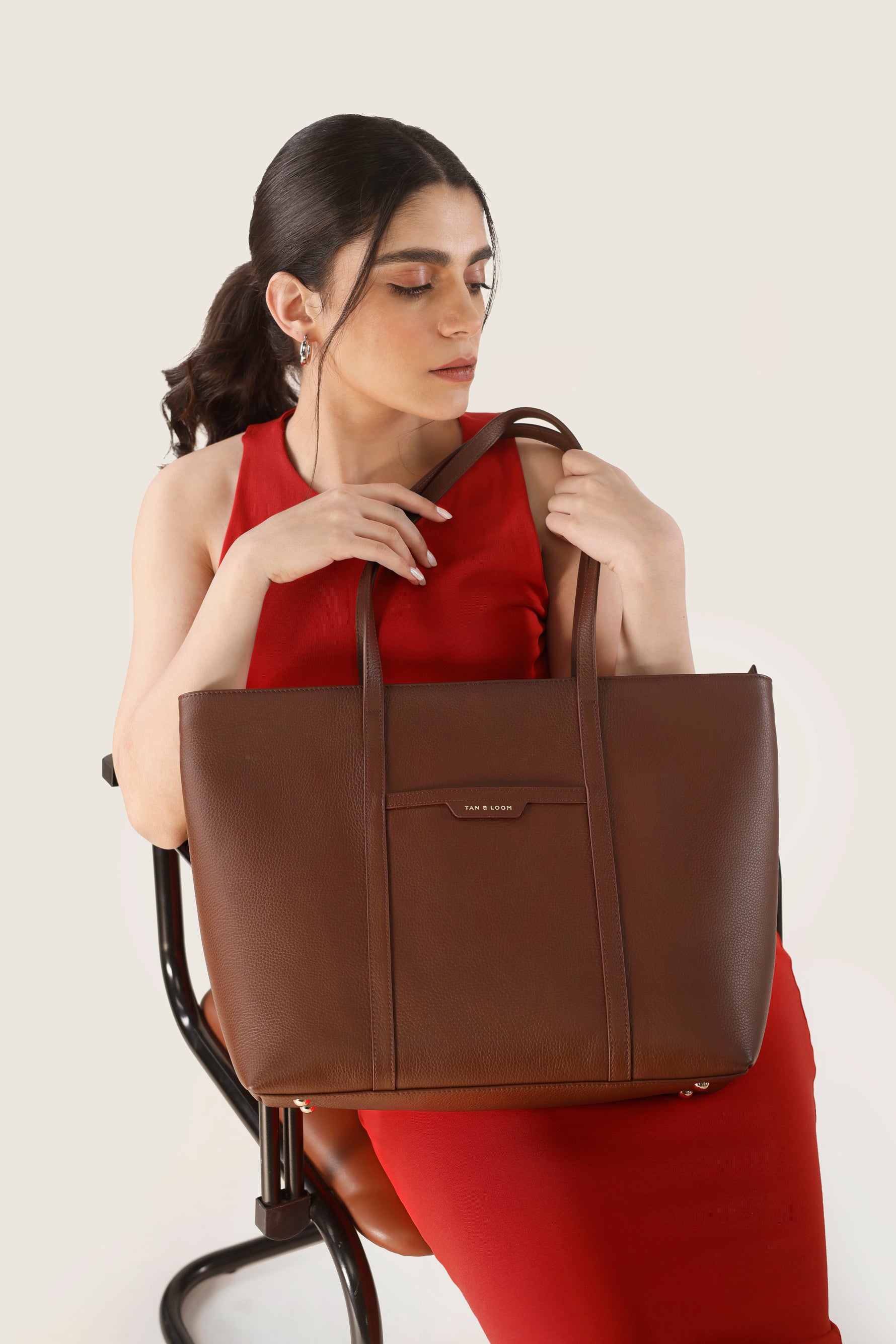 Handcrafted genuine leather 365 days tote bag for women Espresso Brown