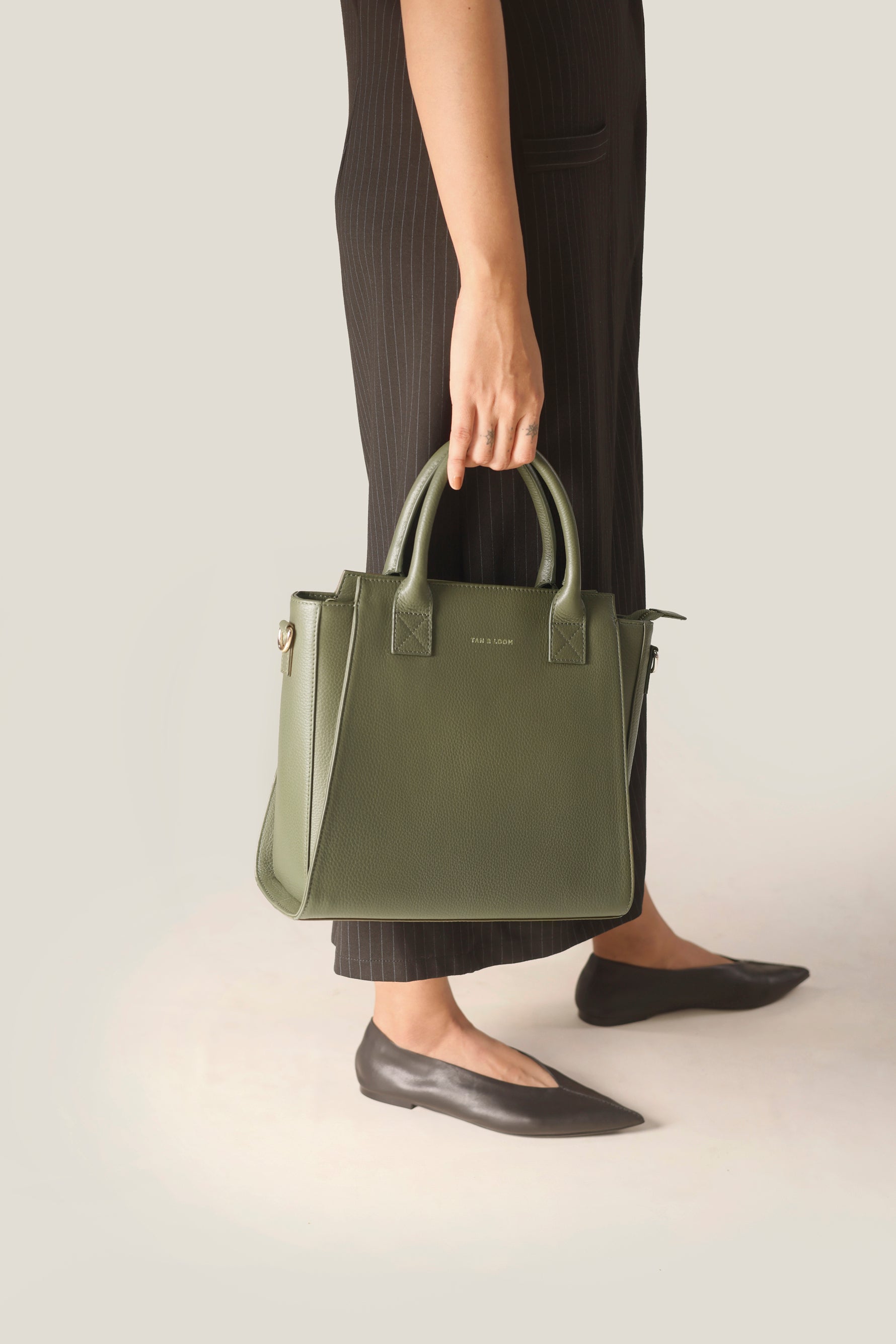 Handcrafted genuine leather Gamechanger Handbag for women Olive Green