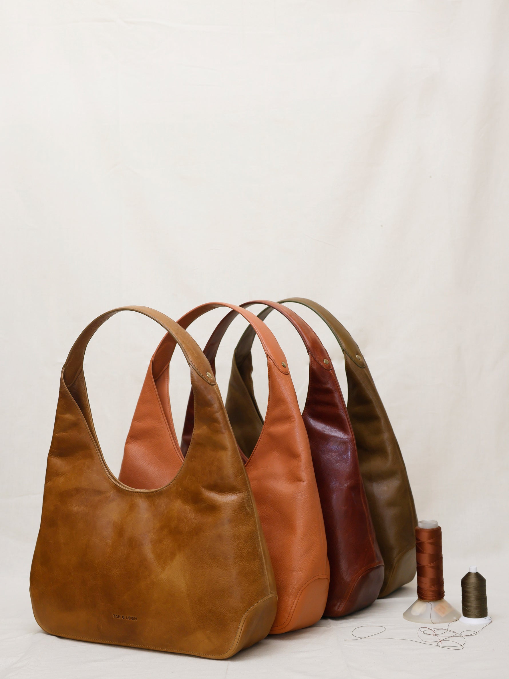Handcrafted Genuine Vegetable Tanned Leather Hippie's Hobo Vintage Brown for Women Tan & Loom