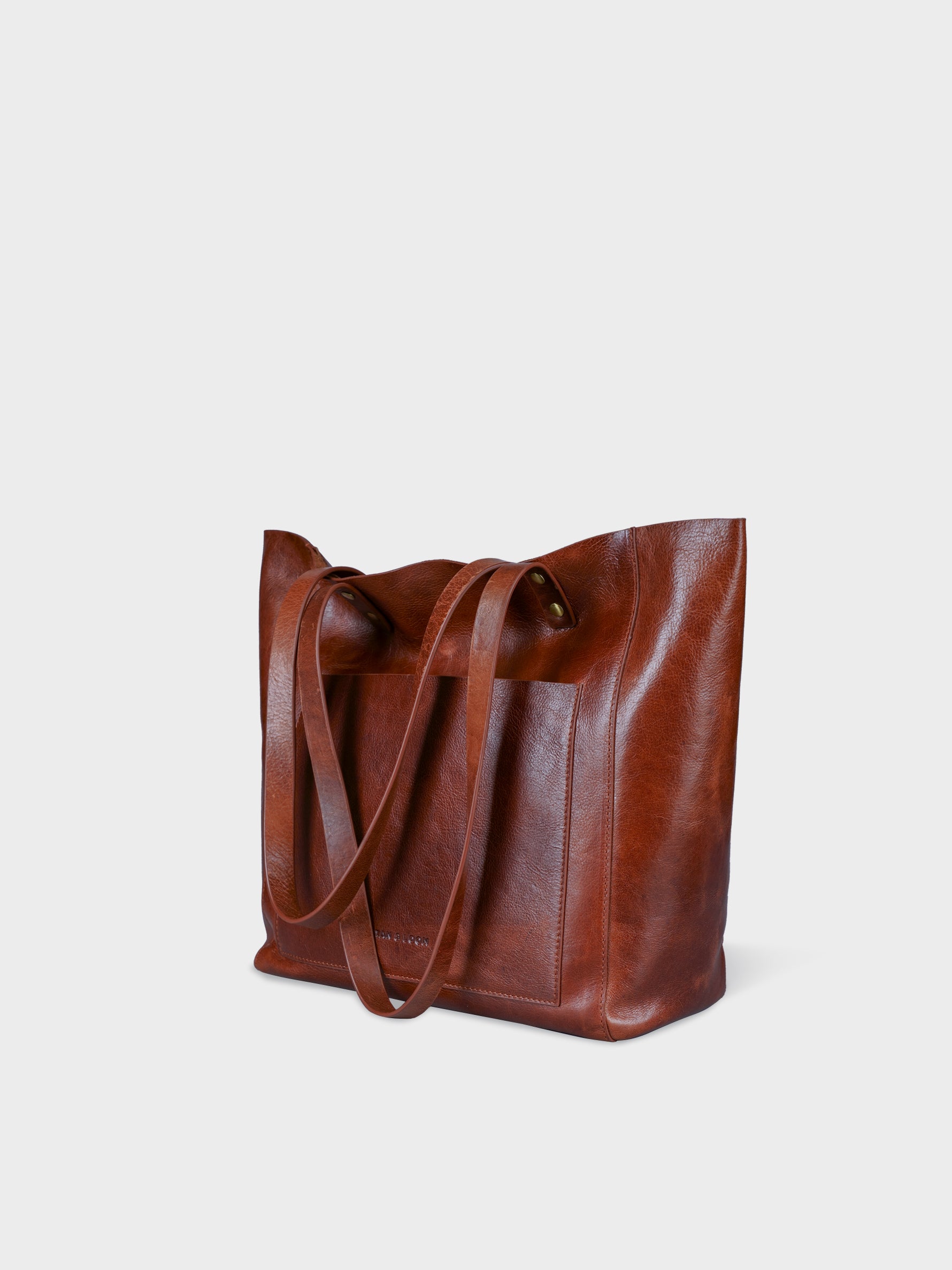 Handcrafted Genuine Vegetable Tanned Leather Old Fashioned Tote Regular Vintage Brown for Women Tan & Loom