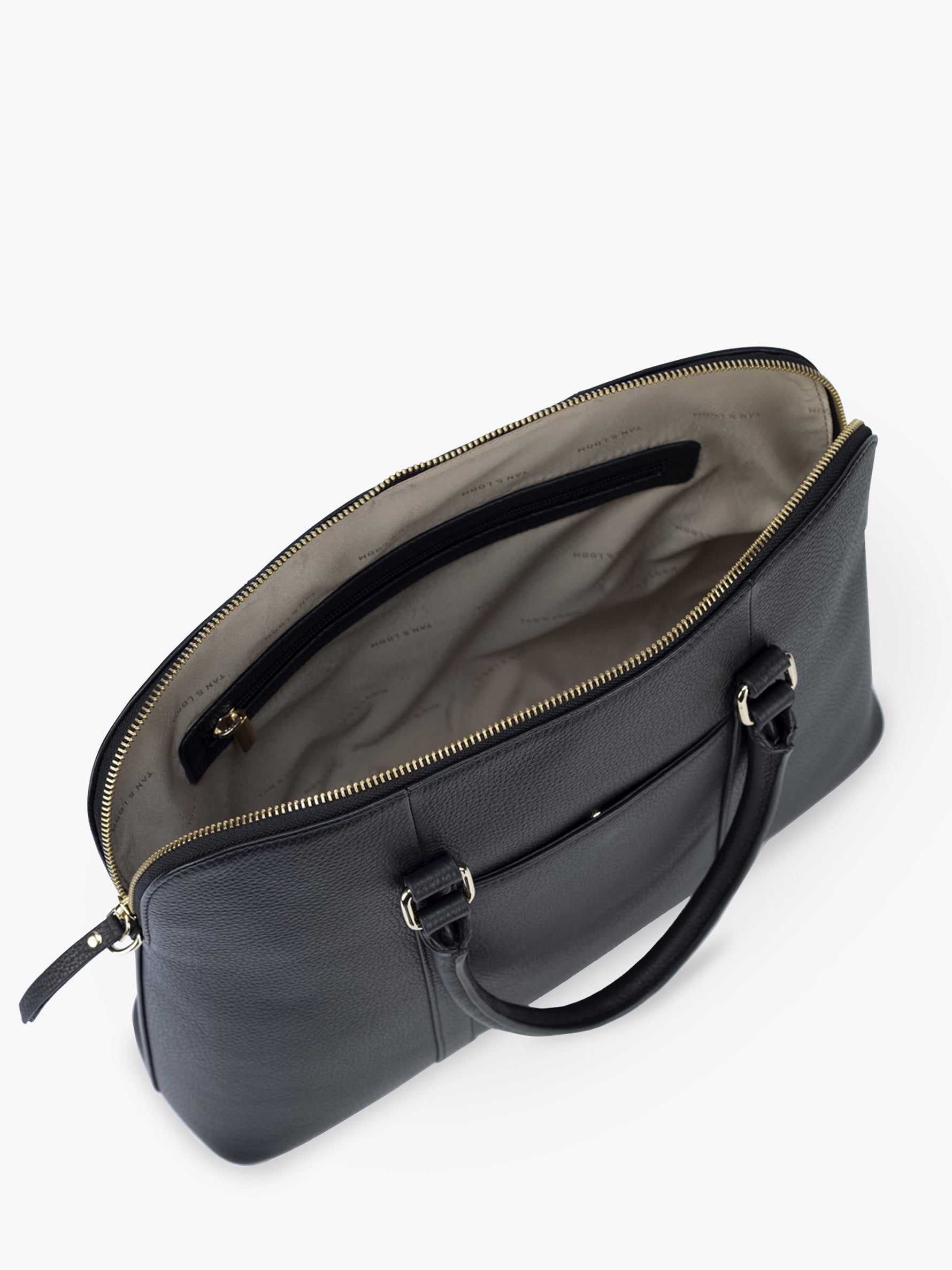 Handcrafted genuine leather laptop bag for women Classic Black