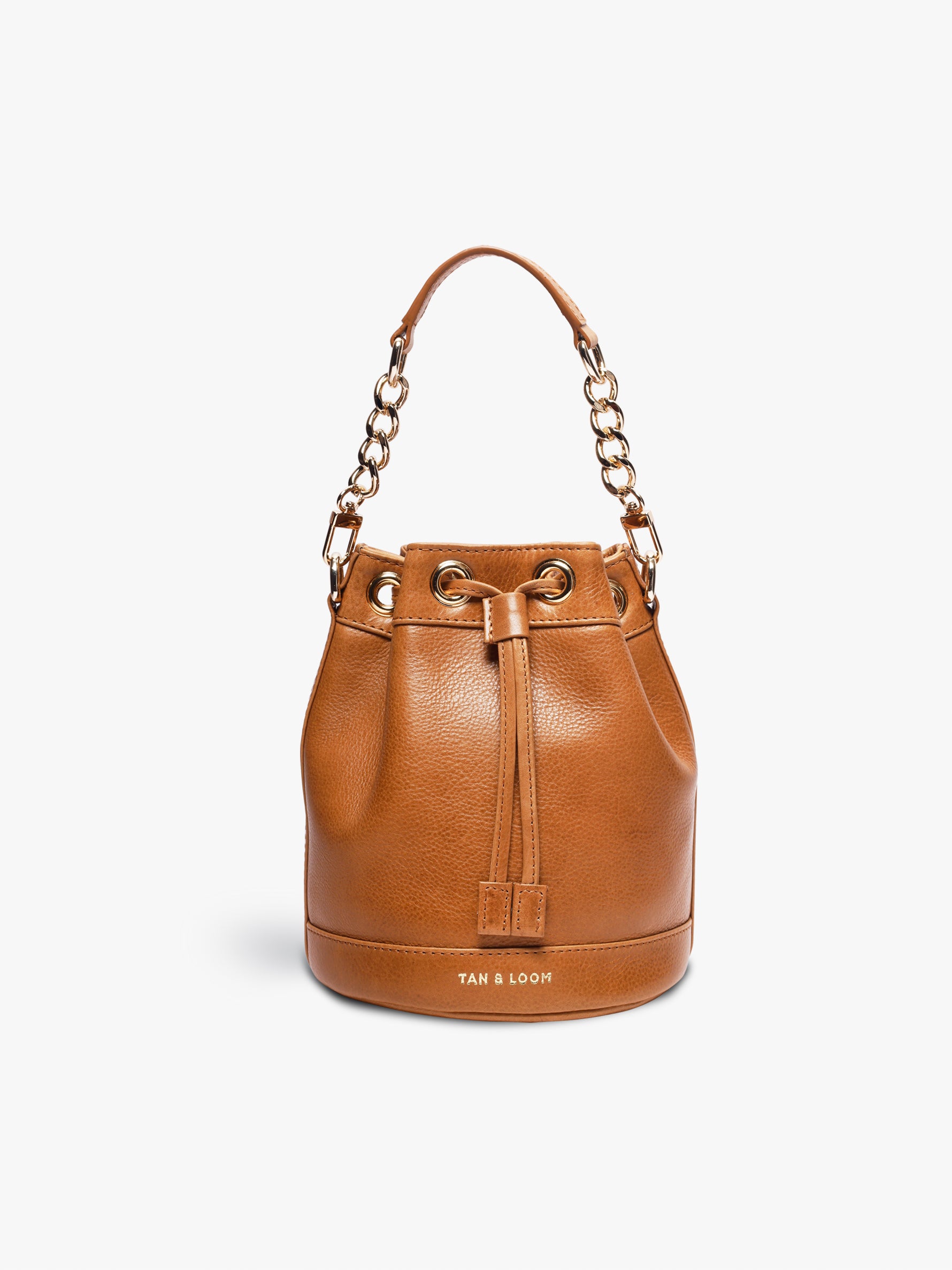 Handcrafted Tuscany Genuine Leather Bombay Bucket Bag for Women Tan & Loom