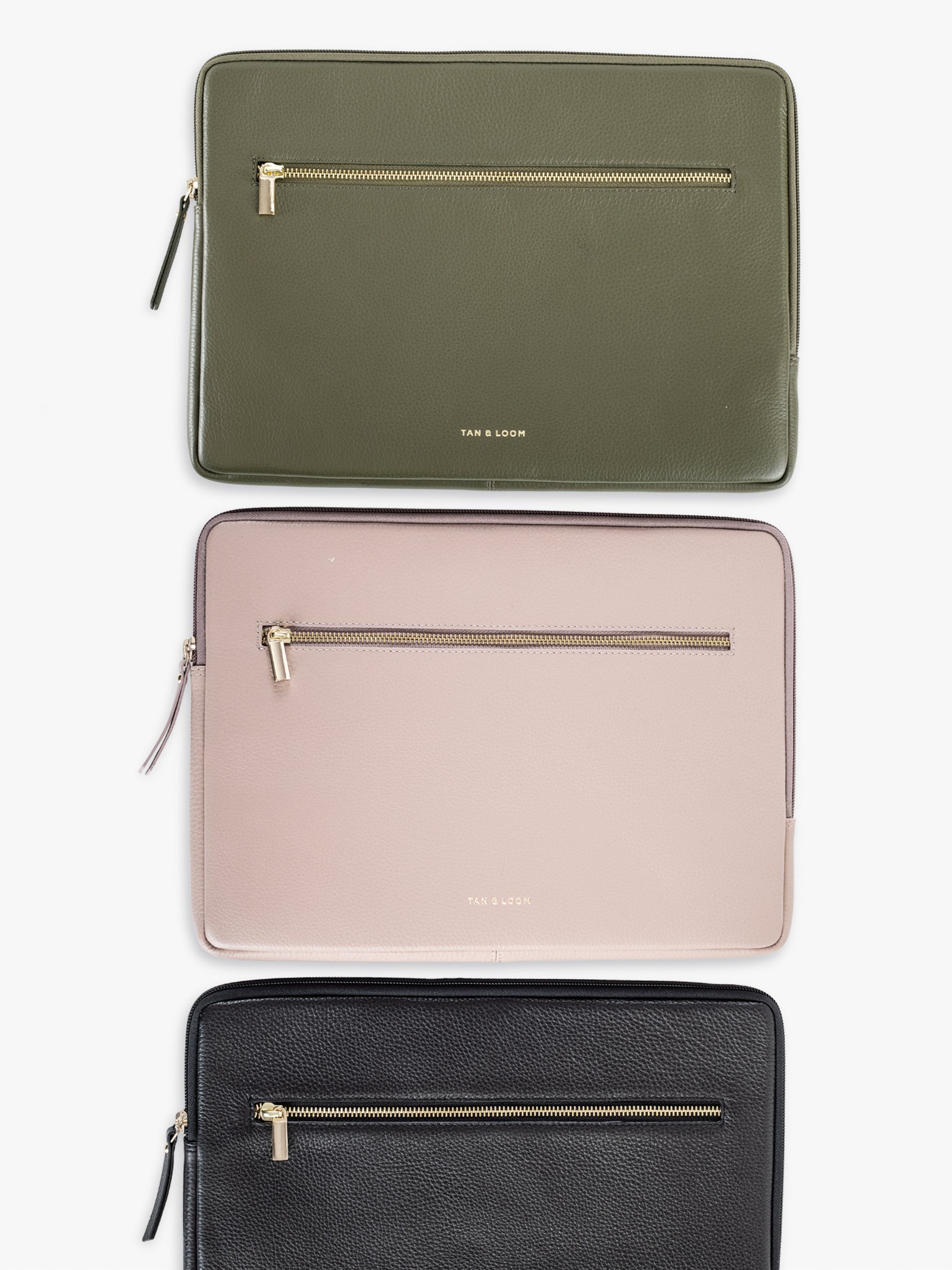 Handcrafted genuine leather classic laptop sleeve for women Nude Pink