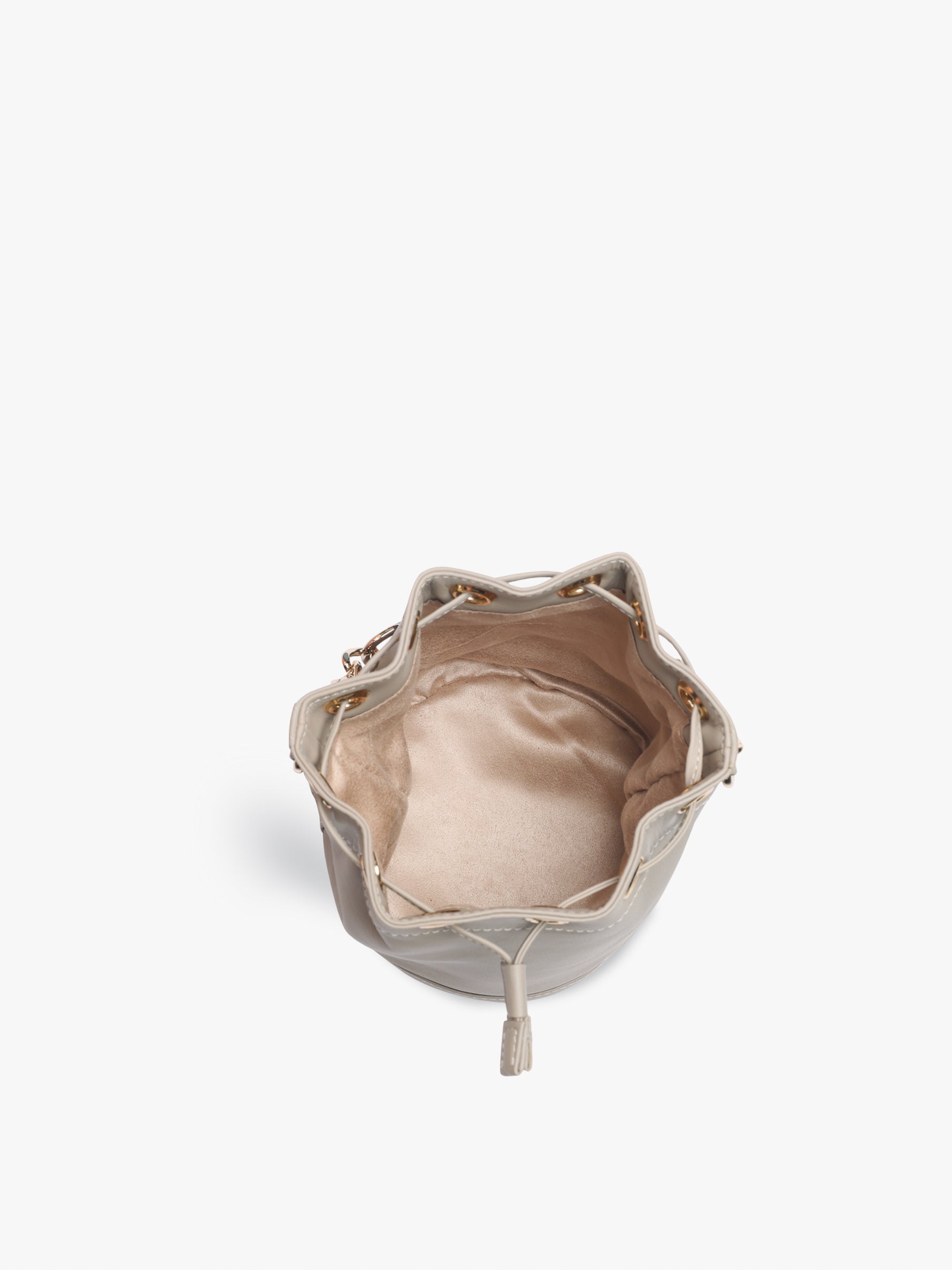 Handcrafted Mint Grey Genuine Leather Bombay Bucket Bag for Women Tan & Loom