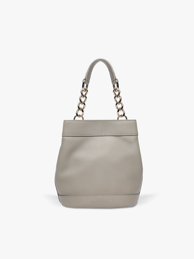 Handcrafted Mint Grey Genuine Leather Rani Batua Bag for Women Tan & Loom