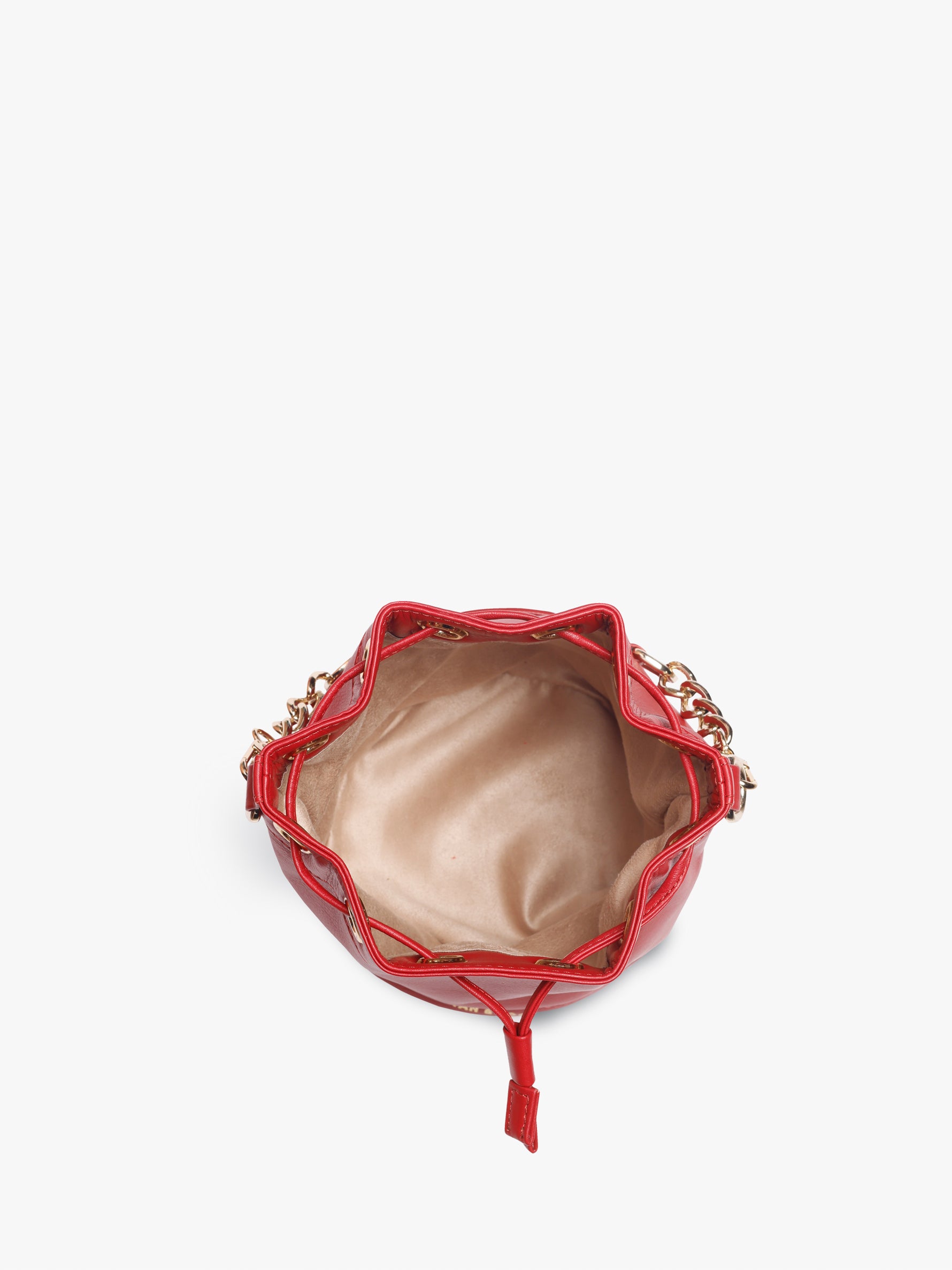 Handcrafted Red Genuine Leather Bombay Bucket Bag for Women Tan & Loom