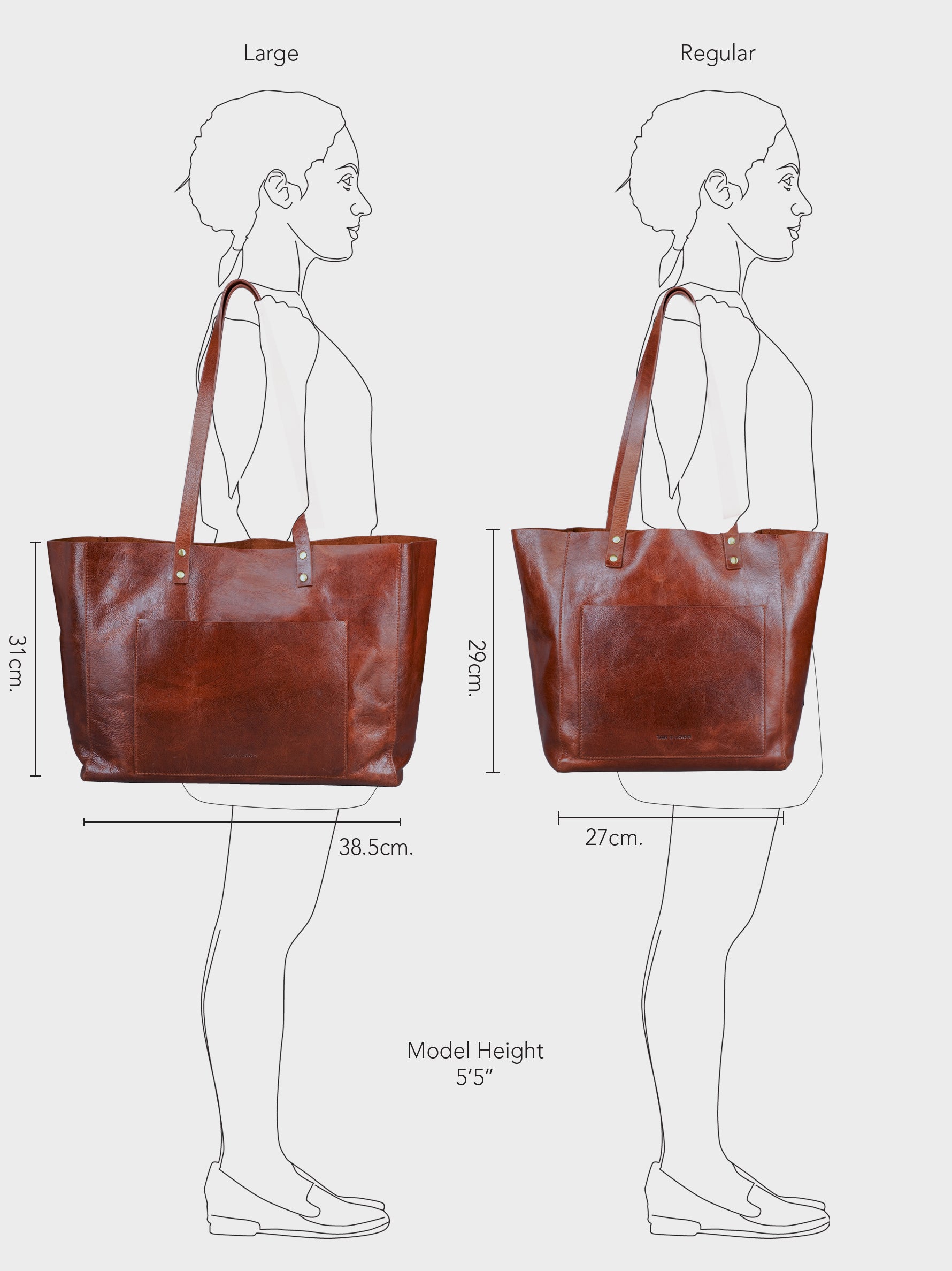 Handcrafted Genuine Vegetable Tanned Leather Old Fashioned Tote Regular Olive Green for Women Tan & Loom