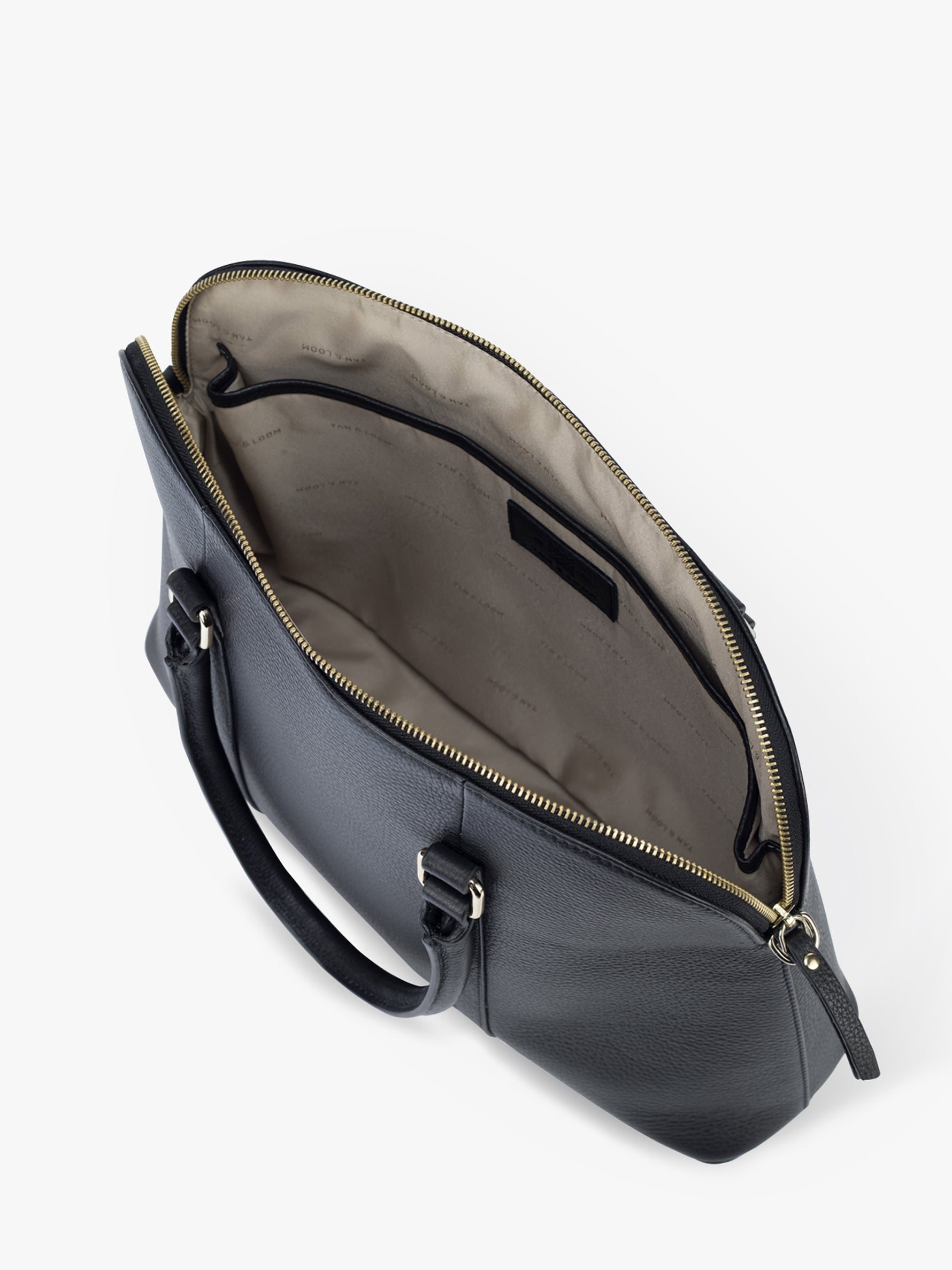 Handcrafted genuine leather laptop bag for women Classic Black